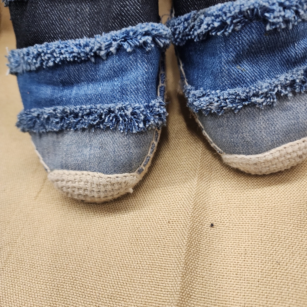 Michael Kors Three Tone Blue Canvas Espadrilles size 7.5 - Picture 10 of 11